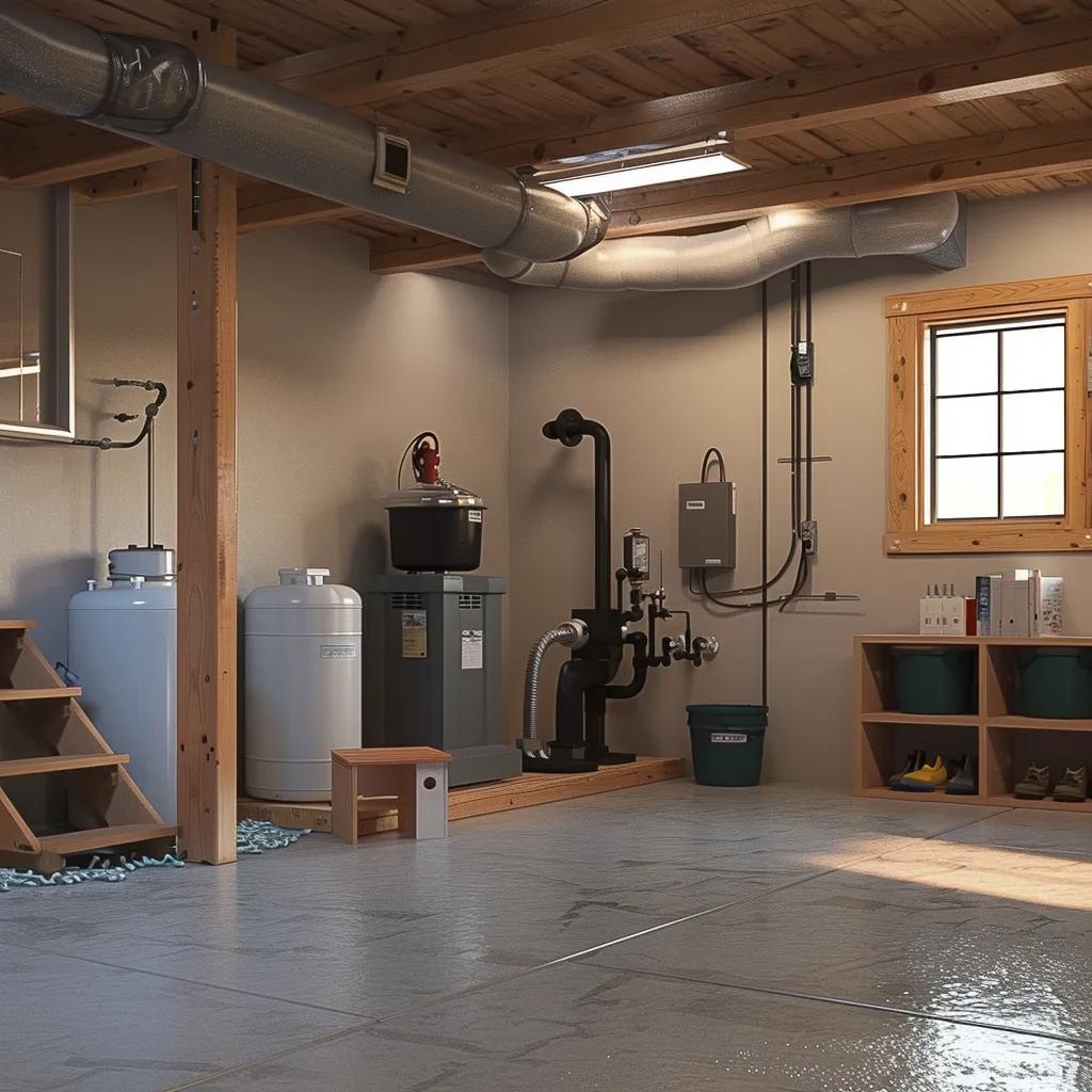 Affordable basement sealing options showcasing moisture control features in a well-sealed basement